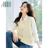 Halo Queen針織馬甲女小香風(fēng)設(shè)計感蕾絲邊百搭針織開衫H51Z023