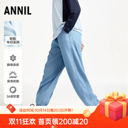 安奈兒（Annil）童裝男女童牛仔褲2025夏新款抗菌防曬冰感寬松淺藍(lán)束腳長(zhǎng)褲 淺藍(lán)牛仔 150