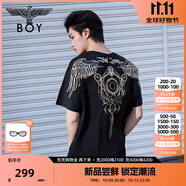 BOY LONDON【暗黑羅盤(pán)】夏情侶款短袖權杖印花炸街潮牌T恤N01906 N0103902 L