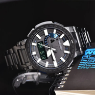 卡西歐運動(dòng)登山表鈦合金太陽(yáng)能電波男表PRX-8000T-7A/8000YT PRX-8000YT-1BDR藍圈黑鈦