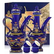 興盛長(cháng)山西汾陽(yáng)杏花鎮陶瓷夜光壺一壺老酒清香型白酒53度500ml*2禮盒裝 53度 500mL 2瓶 藍金龍壺+4杯 500mL*2瓶禮盒裝