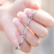 安米戀925銀水晶手鏈女輕奢高級時(shí)尚飾品520情人節生日禮物送女 紫屬于你【魅藍禮盒+證書(shū)】