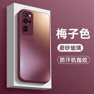 樂蔻適用華為榮耀30pro手機(jī)殼honor30鋼化玻璃全包時(shí)尚超薄防摔新款簡(jiǎn)約AG磨砂男女保護(hù)套 梅子色 榮耀30pro/pro+