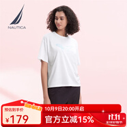 諾帝卡（NAUTICA）【商場同款】女裝夏季款涼感舒適休閑短袖圓領(lǐng)T恤女32TO07 白色1BW S