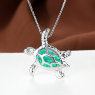 歐美風(fēng)新款熱賣(mài)澳寶彩色烏龜項鏈烏龜吊墜花紋鎖骨鏈氣質(zhì)百搭批發(fā) 綠色奧寶烏龜