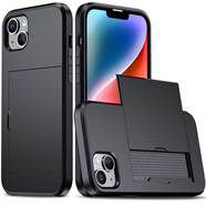 適用于適用iPhone15可放卡殼防摔蘋果14 pro max錢包式xr裝卡15Ultra卡包保護套 SGP插卡 -黑色 iPhone 14