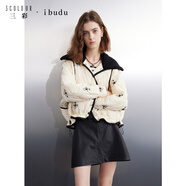 三彩2024冬季新款刺繡棉衣葫蘆絎縫棉服翻領(lǐng)寬松保暖外套女 米白色花卉 L 165/88A