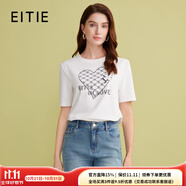 愛特愛（EITIE）簡約logo印花短袖T恤女2025秋季新款寬松顯瘦圓領(lǐng)上衣7702404 極光白10 L (165)