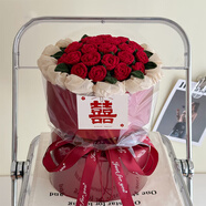 甜蜜點(diǎn)結(jié)婚新婚禮物玫瑰花束手捧花針織毛線花永生花訂婚布置裝飾送新人