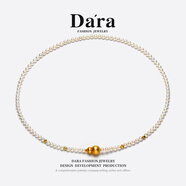 戴拉（dara）18K金淡水珍珠項鏈極強光入門(mén)款項鏈女百搭新年生日禮物實(shí)用送禮