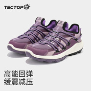 探拓（TECTOP）戶外越野跑鞋女徒步登山鞋2024夏季網(wǎng)面透氣防滑減震運動跑步鞋子 深紫/沉靜紫 36