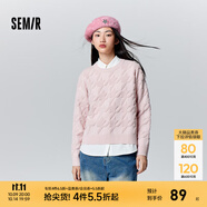 森馬毛衣女冬寬松時(shí)尚氣質(zhì)圓領(lǐng)針織衫優(yōu)雅千鳥(niǎo)格套頭衫女裝內(nèi)搭 紅色調(diào)00366 2XL