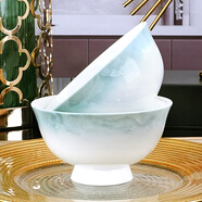 國(guó)玥景德鎮(zhèn)骨瓷碗具家用陶瓷餐具整套釉下彩碗筷創(chuàng)意米飯碗具吃面大碗 云錦萬(wàn)里5英寸飯碗1個(gè)裝