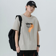 A21純棉短袖t恤男寬松2025年夏季新款半袖男T恤短袖 以純-杏色  L