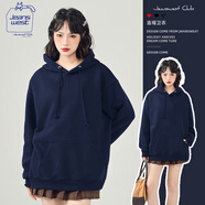 JEANSWEST CLUB真維斯連帽衛(wèi)衣女加絨加厚秋冬女生外套休閑中長款百搭寬松帽衫