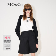 MO&Co.MC刺繡棉質(zhì)寬松T恤美式復(fù)古打底衫情侶裝t恤純棉T恤摩安珂 本白色-第2批 L 170