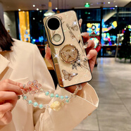 慕念適用vivoS20手機殼新款輕奢女款水鉆蝴蝶vivoS20Pro保護套防摔帶鏈條水鉆保護套指環(huán)支架 【香檳粉】蝴蝶水鉆支架*時(shí)尚鏈條 vivo S20