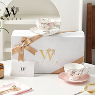 物取WOOCH甜蜜系列咖啡杯碟對杯禮盒精致高級下午茶生日結(jié)婚喬遷禮物 甜蜜杯碟對杯-粉黛+水彩+白禮盒