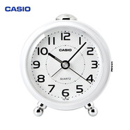 卡西歐（CASIO）CASIO卡西歐小鬧鐘學(xué)生兒童床頭鬧鈴創(chuàng  )意時(shí)尚鐘表打鈴臥室簡(jiǎn)約學(xué)生貪睡小丸子鬧鐘白色TQ-149-7PF
