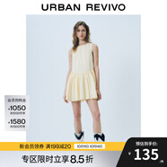 UR2025夏季新款女裝法式多系帶無(wú)袖連衣裙UYY750053 淺黃 (袖口偏大) XL