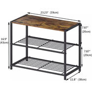 家世比鞋架家用門(mén)口多層簡(jiǎn)易鞋柜2025新款木質(zhì)鐵藝收納架子出租房用 升級加固加寬三層-黑色