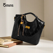 15MINS包包女2025新款小眾手提包袋百搭輕奢女士包包菱格通勤單肩斜挎包