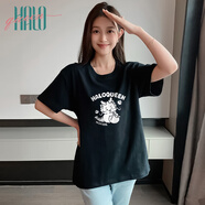Halo Queen短袖T恤女夏款涼感小龍人印花T恤寬松大版顯瘦上衣H133T1568