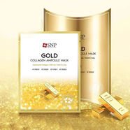 SNP愛(ài)神菲面膜韓國進(jìn)口補水保濕燕窩膠原蛋白抗皺護膚禮物 黃金面膜 10片 +束發(fā)帶