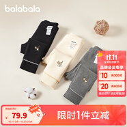 巴拉巴拉童裝兒童加絨打底褲女童長(zhǎng)褲冬裝寶寶中大童保暖加厚褲子 深花灰00102 120 cm