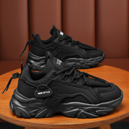 者頓（zhedun）男鞋春夏季新款防滑透氣網(wǎng)面跑步鞋百搭潮流飛織輕便運動(dòng)鞋子男 MD-N8351黑色 40