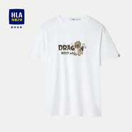 海瀾之家（HLA）短袖T恤男士25新款吸濕排汗涼感繡花短袖男夏季 米白花紋L0 165/84A 推薦57~62kg