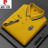皮爾卡丹（pierre cardin）品牌純棉短袖T恤男中青年高檔刺繡翻領(lǐng)POLO保羅衫潮流體恤上衣男 8807黃色【100棉】 2XL【建議150-170斤】