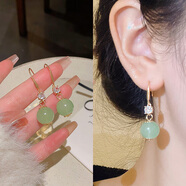 KZD老鳳凰金店古風(fēng)耳飾女新中式國(guó)風(fēng)漢服耳環(huán)平安扣配旗袍耳墜耳 耳鉤-復(fù)古鋯石柱子