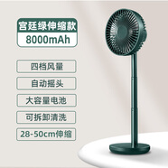 索伯 SOBE 小風(fēng)扇USB可充電風(fēng)扇迷你風(fēng)扇學(xué)生宿舍辦公室自動(dòng)搖頭桌面風(fēng)扇便攜式小型風(fēng)扇伸縮風(fēng)扇 宮廷綠伸縮版【自動(dòng)搖頭+四檔調節+8000毫安】
