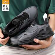 361°男鞋運動(dòng)鞋跑步鞋秋季皮面休閑鞋戶(hù)外慢跑鞋子男 煙灰/曜石黑 39