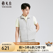 雅戈爾（YOUNGOR）男士背心春秋季男士夾克背心馬夾商場同款 米灰 M 170/92A