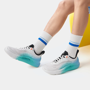 李寧休閑鞋男新款SOFT潮流減震低幫回彈透氣減震運動(dòng)健步鞋AGLV009 -3標準白/淺松綠/熒光空藍 40