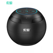 索愛(ài)soaiy S-35無(wú)線藍(lán)牙音箱迷你小音響低音炮大音量小型便攜式插卡電 800MAH黑