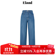 ELAND衣戀牛仔褲女純棉九分通勤褲子2025秋季新款 中牛仔色(01)M/Indigo S