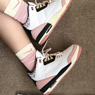耐克（NIKE） Air Jordan 3 AJ3白粉色 GS防滑耐磨復(fù)古休閑運(yùn)動(dòng)中幫籃球鞋 441140-100白粉 36