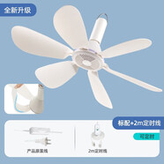 志高（CHIGO）小吊扇 小型電風扇 小風扇家用學生宿舍床上大風力6頁蚊帳扇懸掛式微風吊扇便攜小電扇 標配款+2米定時線