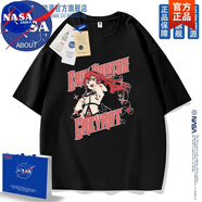 NASA ABOUT動(dòng)漫聯(lián)名無(wú)職轉(zhuǎn)生洛琪希艾莉絲短袖T恤學(xué)生潮流純棉半袖體恤 黑色-N1280-愛麗絲 M (重磅純棉)