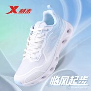 特步運動(dòng)鞋女鞋夏季單層網(wǎng)紗輕便跑鞋透氣減震輕質(zhì)跳繩鞋跑步鞋子女款 帆白/云水藍 35