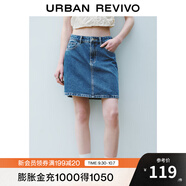 UR2025夏季新款女裝休閑簡約復(fù)古水洗牛仔半裙UYU850041 藍(lán)色 (無內(nèi)襯) L