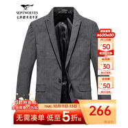 七匹狼西服男休閑時(shí)尚百搭純色西裝單西男裝男士外套 中灰（003） M (165) 44A