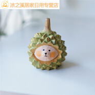 送離職同事有意義的禮物榴蓮小熊小木雕金枕榴蓮可愛桌面擺件車載 榴蓮小熊 不帶布條