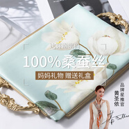 達芬奇密碼真絲絲巾女秋冬高檔桑蠶絲綢披肩圍巾絲巾媽媽生日禮物女 畫(huà)堂春 綠色