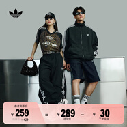 adidas緞面運動單肩腋下包女子阿迪達斯官方三葉草 黑色   NS