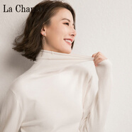 拉夏貝爾（La Chapelle）2024秋冬羊 絨衫女堆堆高領(lǐng)短款套頭百搭毛衣寬松打底針織衫 純100自動(dòng)發(fā)熱白色 純100自動(dòng)發(fā)熱S