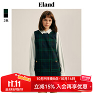 ELAND衣戀秋季連衣裙女圓領(lǐng)學(xué)院風(fēng)A字版型背心連衣裙 獵人綠(62)Hunter L